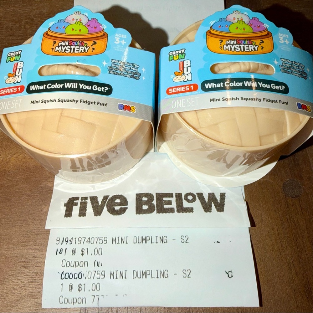 Selling 2, Brand New, Mini Dumpling Five Below Squishy TikTok Famous Mystery Set